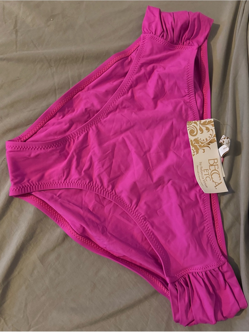BECCA Bright Fuchsia High-Rise Bikini Bottoms